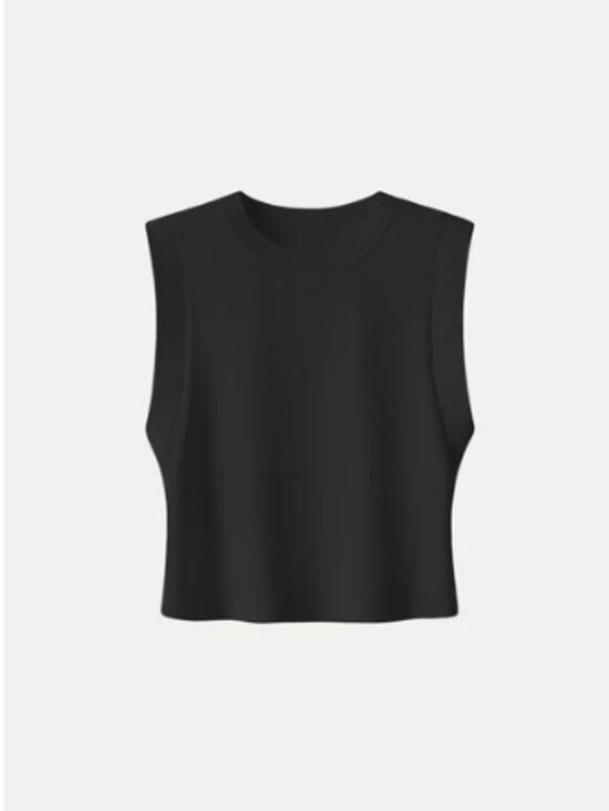 OGL Tops - OGL Soft Cotton Lyocell Cropped Wide Shoulder Tank